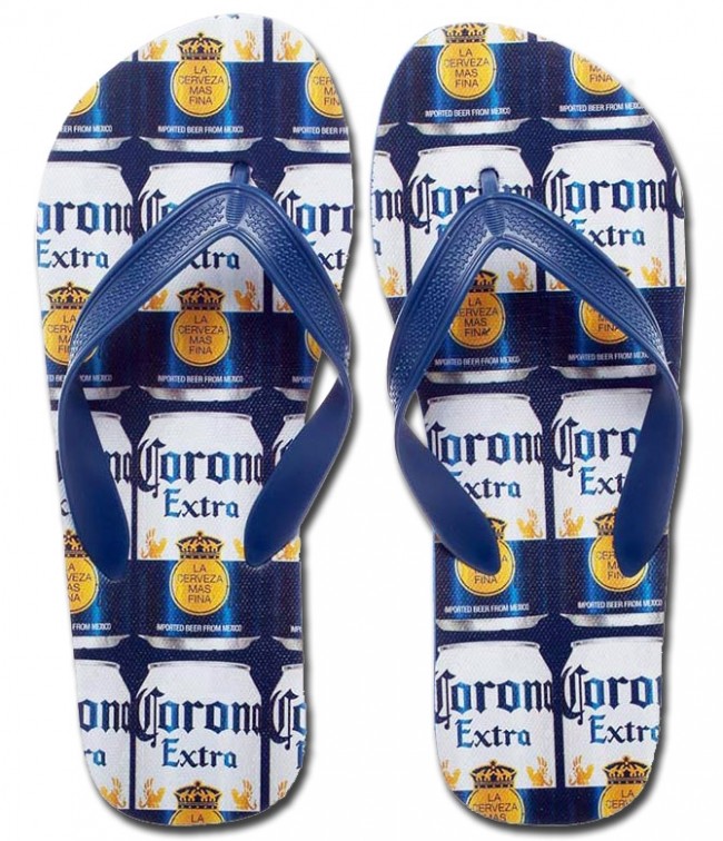 Corona Mens Sandals S M L Flip Flops Cerveza Blue NEW SMALL MEDIUM LARGE 
