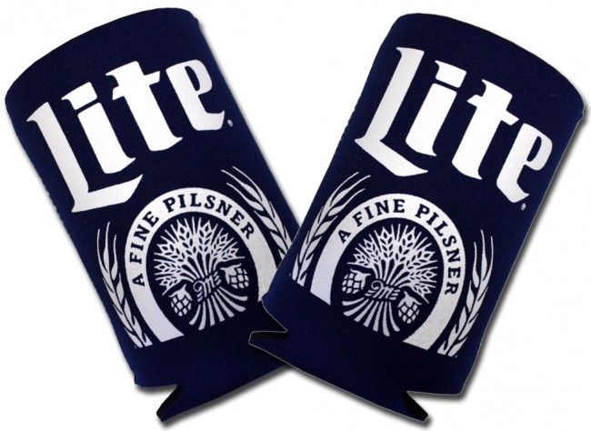 Set of Details about   Miller Lite Bottle Can Koozie Two Logos Fold Flat - New & Free Ship 2 