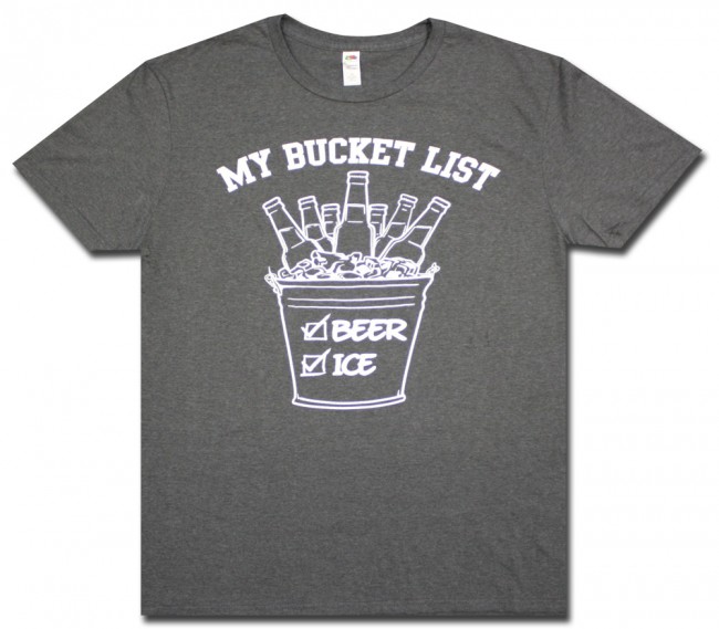 Xuforget Men Bucket List-Beer & Ice School Short Sleeve T Shirts Cotton Tops 
