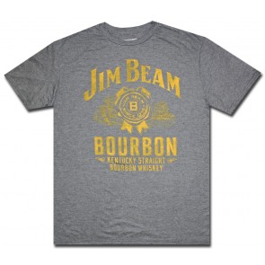 Jim Beam Whiskey Charcoal Distressed T Shirt