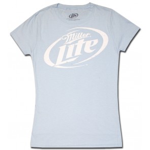 Miller Lite Classic Logo Sky Blue Babydoll Shirt