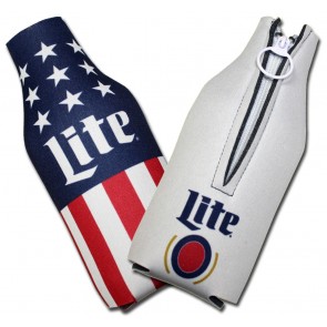 Miller Lite US Flag Collapsible Bottle Coozies